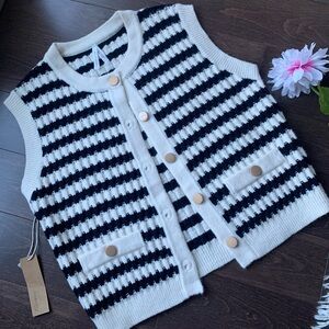 NEW Dreamers Striped Buttoned Vest